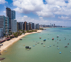 Foto de uma praia de Fortaleza